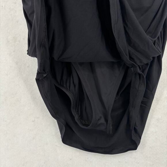 Ralph Lauren Plunge Halter Mio One Piece Swim Dress Size 22W Black Swimsuit - Picture 4 of 8